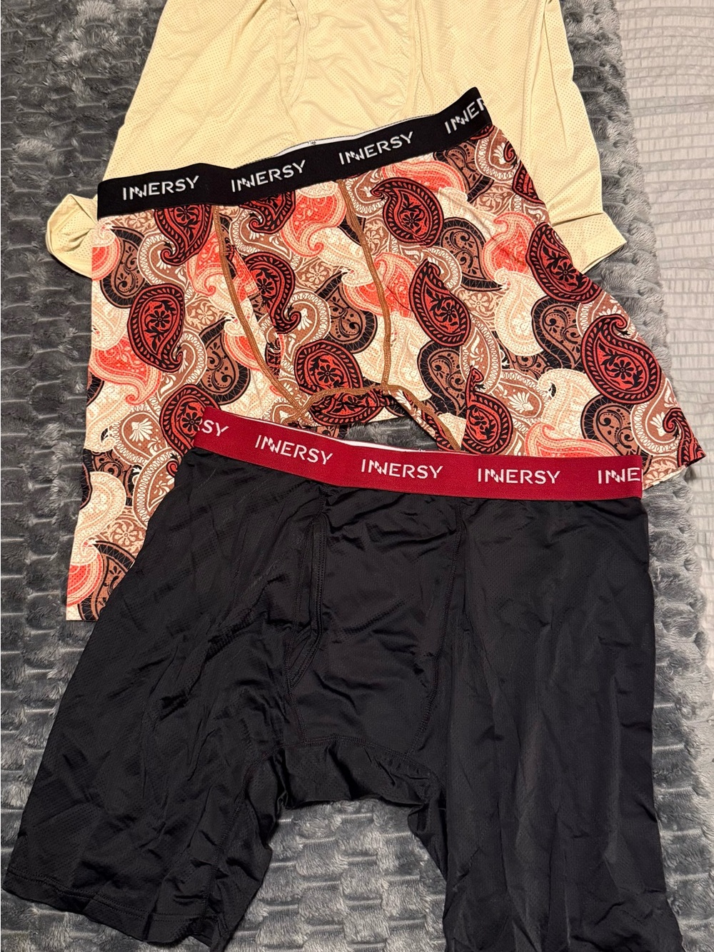 Men's 3-Pack Boxer Briefs — Black, paisley, cream
